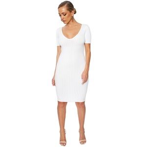 ❤️ NEW Naked Wardrobe The Ribbed Mood Sleeve Dress